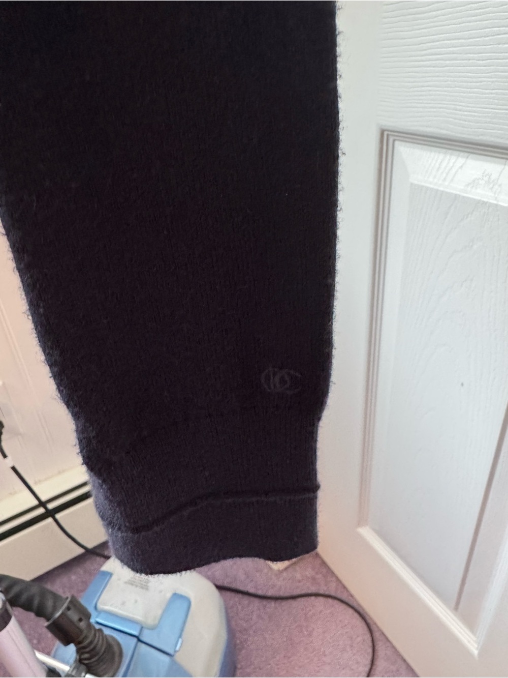 Derek Lam 10 Crosby Navy Crewneck Button-Front Cotton and Cashmere Cardigan - Picture 8 of 15